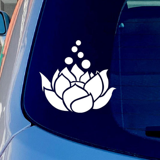 Lotus Flower Vinyl Sticker Decal for Car Truck Window Bumper White