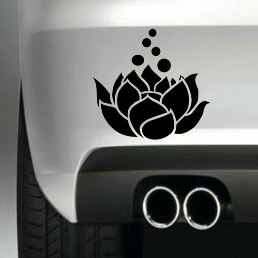 Lotus Flower Vinyl Sticker Decal for Car Truck Window Bumper Black