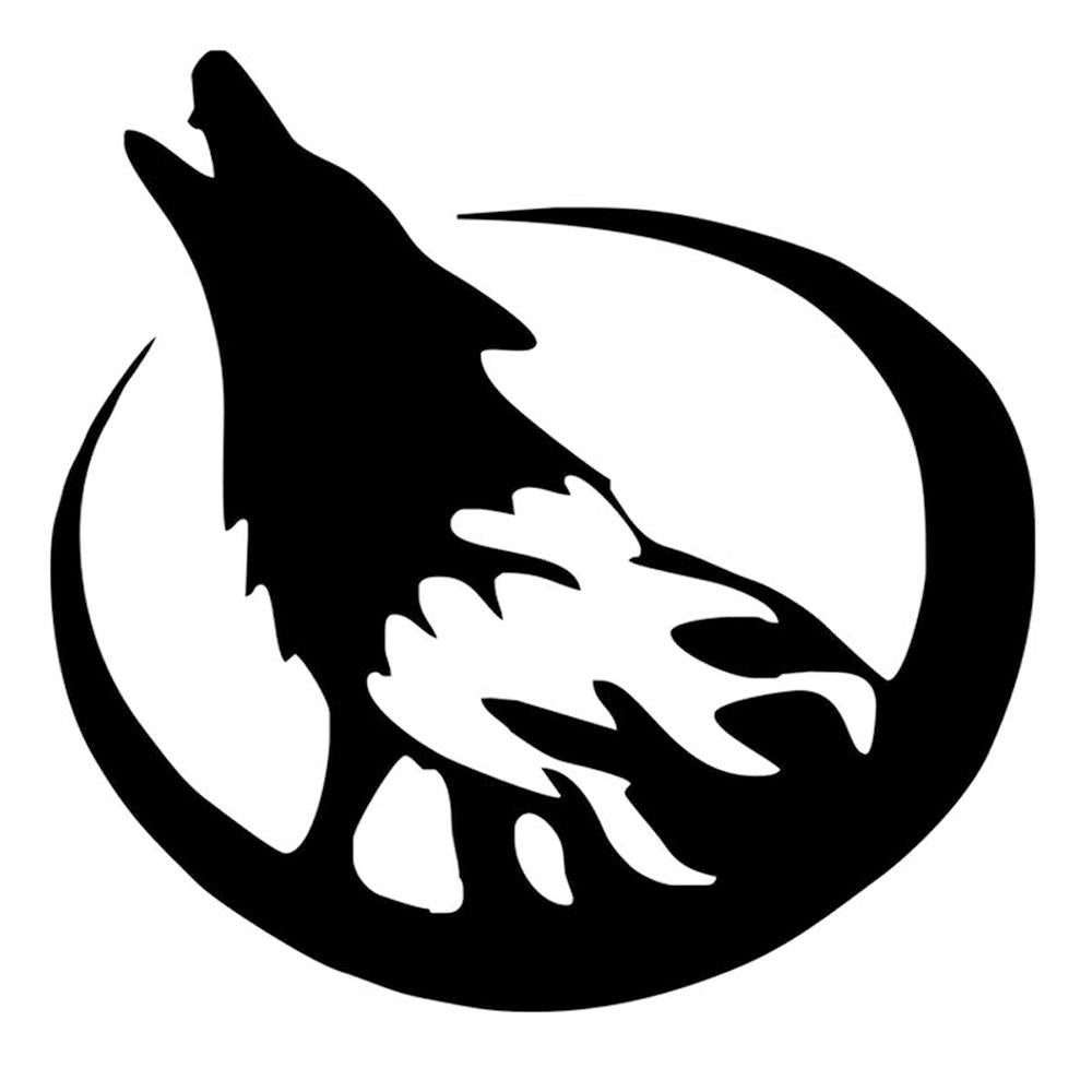 Howling Wolf Head Animal Vinyl Sticker Decal for Car Truck Window Bumper Black