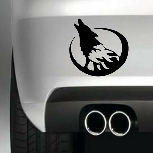 Howling Wolf Head Animal Vinyl Sticker Decal for Car Truck Window Bumper Black