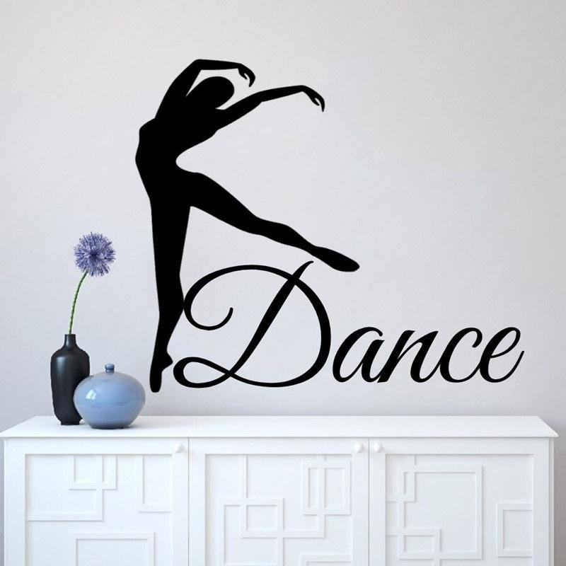 33cm*28cm Girl Dancer Wall Sticker Decal Dancing Sticker Gymnastic Room Vinyl Mural Decoration 6 Colors