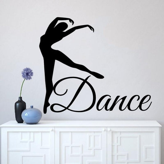33cm*28cm Girl Dancer Wall Sticker Decal Dancing Sticker Gymnastic Room Vinyl Mural Decoration 6 Colors