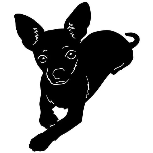 6 Colors Chihuahua Pet Dog Car Stickers Lovely Vinyl Decal Car Styling Truck Accessories Black/Silver (Size:15.2*12.7cm)
