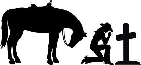 7"X3" Cowgirl Praying Cross Horse Christian Vinyl Decal Sticker Cars Trucks Vans SUV Bumper Laptop Wall Art