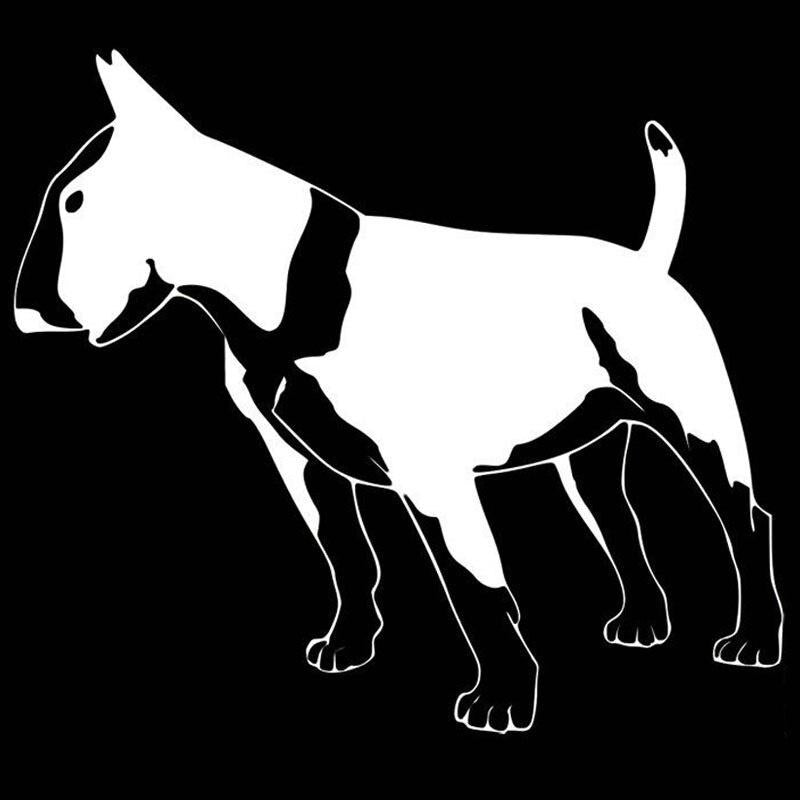 15.2*13.5CM Bull Terrier Dog Cute Animal Decals Car Styling Fashion Creative Cartoon Stickers Black/Silver C6-1699