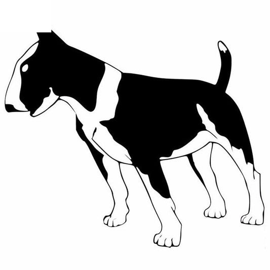 15.2*13.5CM Bull Terrier Dog Cute Animal Decals Car Styling Fashion Creative Cartoon Stickers Black/Silver C6-1699