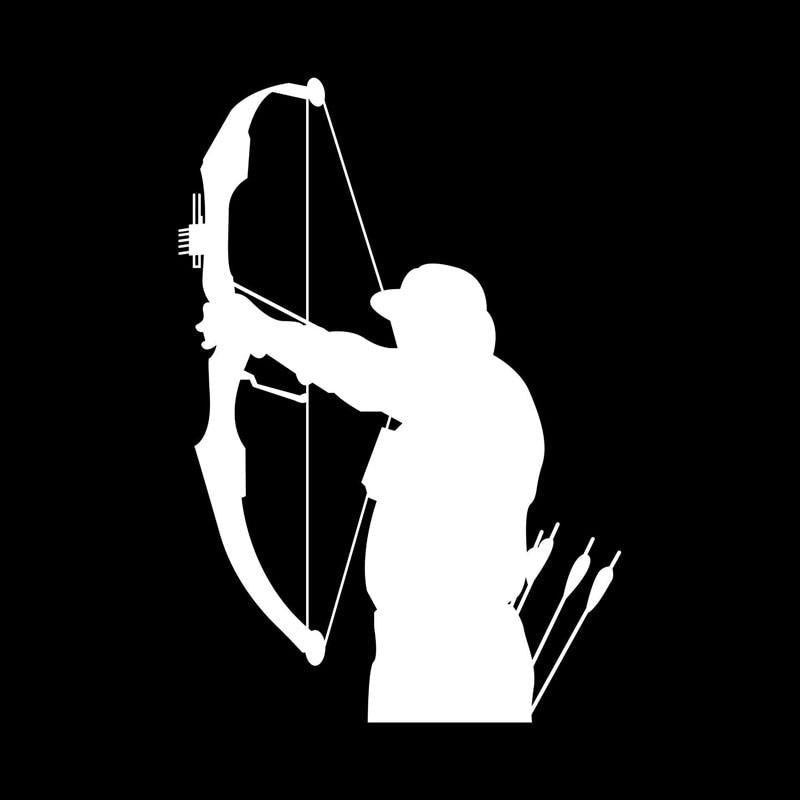 10.7CM*15.4CM Bow Arrow Hunt Hunting Truck Window Vinyl Decal Car Sticker Black Silver C10-02258