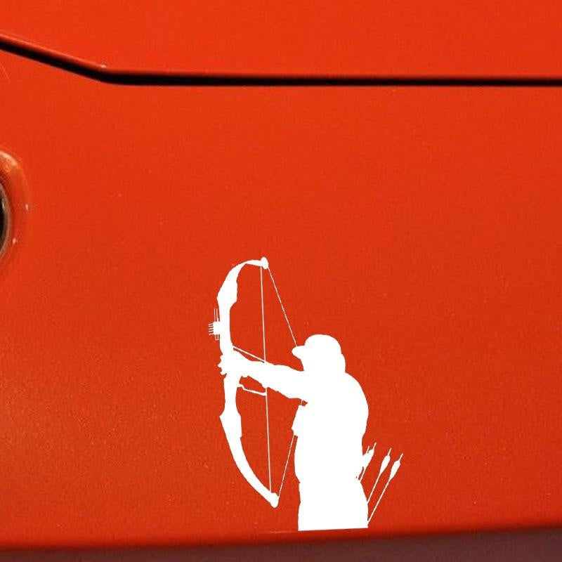 10.7CM*15.4CM Bow Arrow Hunt Hunting Truck Window Vinyl Decal Car Sticker Black Silver C10-02258
