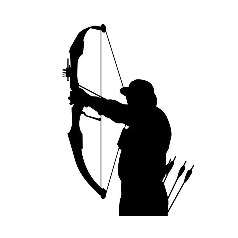 10.7CM*15.4CM Bow Arrow Hunt Hunting Truck Window Vinyl Decal Car Sticker Black Silver C10-02258