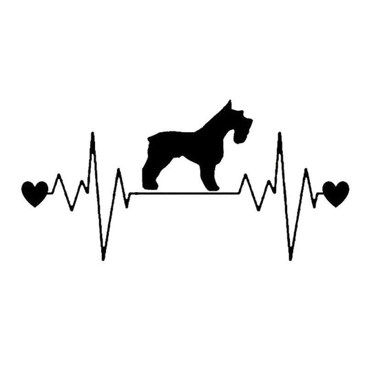 20.3*10CM Schnauzer Heartbeat Lifeline Fashion Cartoon Car Sticker Body Cover Scratches Personality Decal Accessories C6-1531