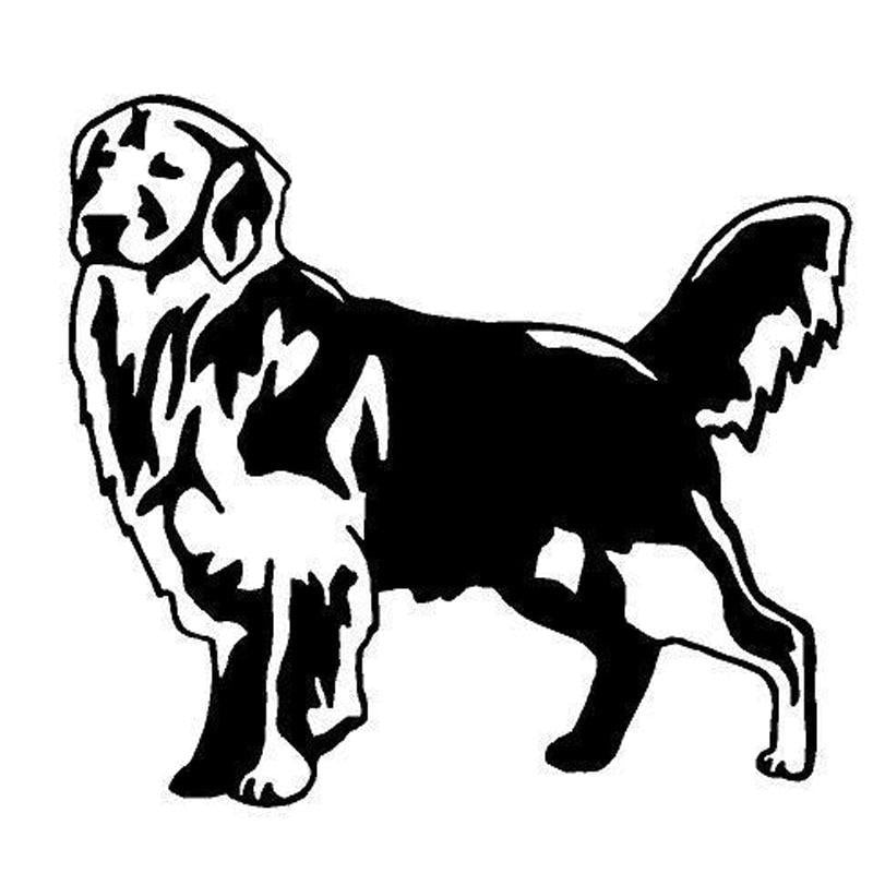 12.7*11.6CM Golden Retriever Dog Funny Animal Car Stickers Classic Car Styling Accessories Black/Sliver C6-1185