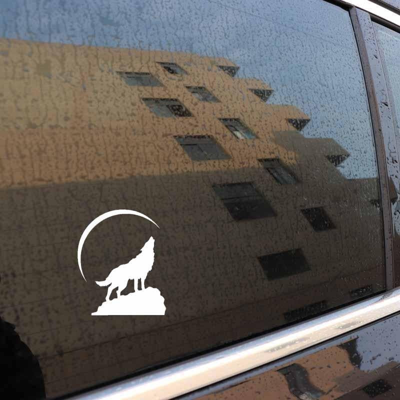 10.7CM*12.7CM WOLF ON ROCK Vinyl Black Silver Motorcycle Car Sticker Decals C13-000520