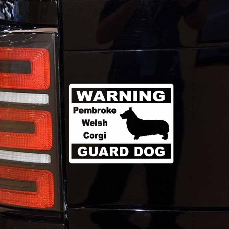 15CM*11.4CM Pembroke Welsh Corgi Guard Dog Warning Guard Car Sticker Black/Silver C2-3210