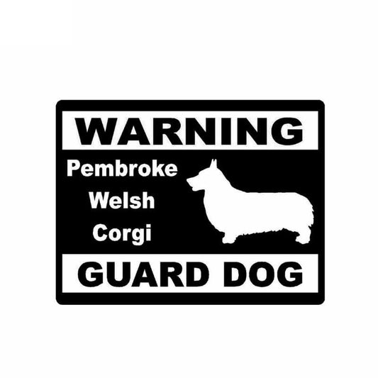15CM*11.4CM Pembroke Welsh Corgi Guard Dog Warning Guard Car Sticker Black/Silver C2-3210