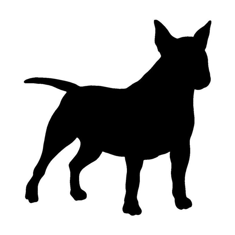 12.7*12.2CM Miniature Bull Terrier Dog Animal Window Glass Decorative Decals Fashion Car Stickers Black/Sliver C6-0255