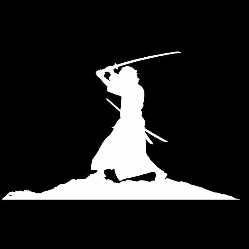 12.7CM*7.9CM Japanese Samurai Vinyl Decorate Car Sticker Decal Black Silver C13-000747