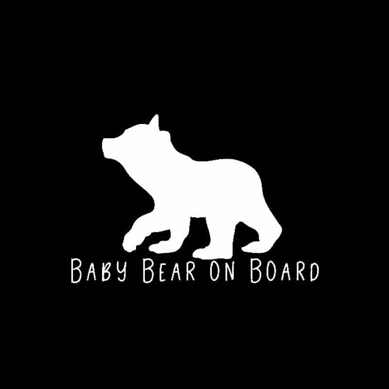 13.8CM*9.5CM BABY BEAR ON BOARD Vinyl Car Decal Fun Bumper Sticker Black/Silver C10-00774