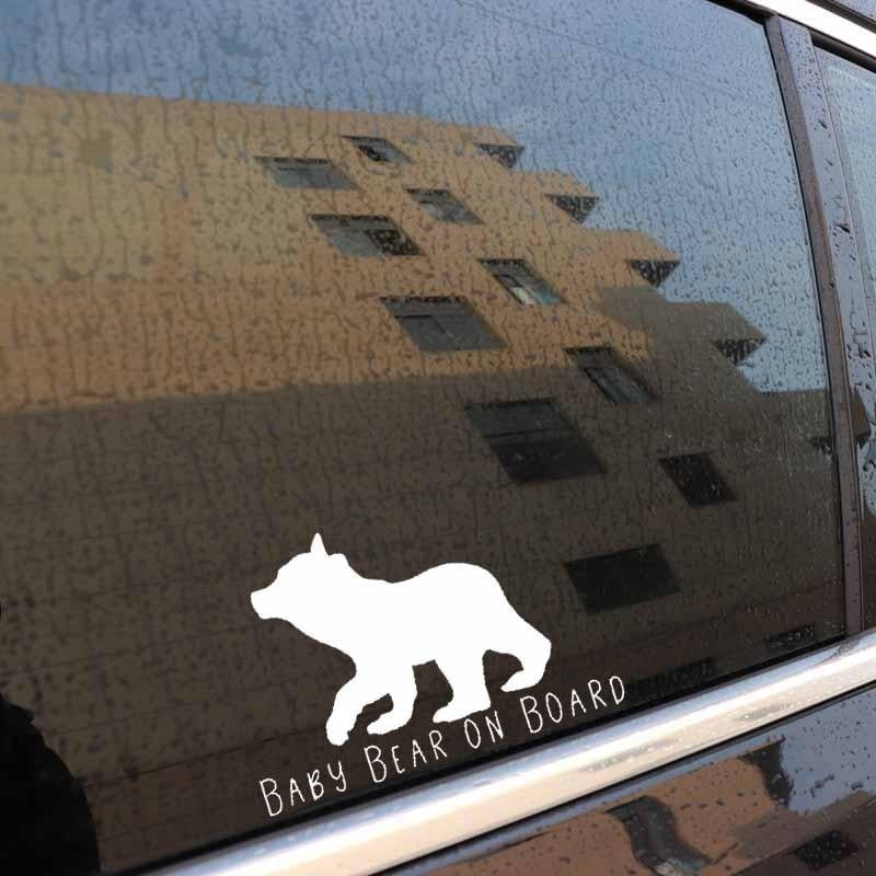 13.8CM*9.5CM BABY BEAR ON BOARD Vinyl Car Decal Fun Bumper Sticker Black/Silver C10-00774