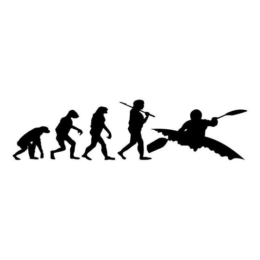 19.2*5CM The Evolution Of The Human Personality Kayaking Car Stickers Stylish Motorcycle Vinyl Decals Black/Silver C7-0407