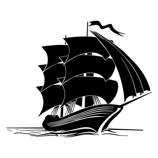 17.7*14.3CM Retro Marine Transport Ship Car Sticker Fun Motorcycle Vinyl Decals Black/Silver C7-1799