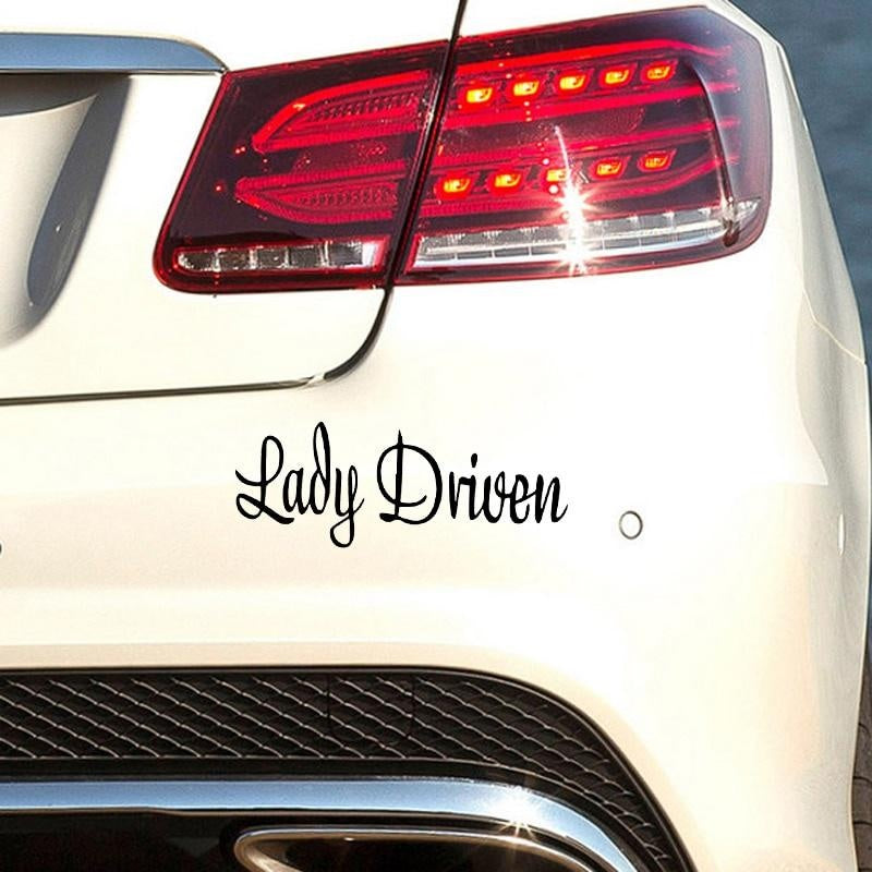 12.5CM*4.8CM Lady Driven Drive Stick Decal  Vinyl Funny Car Sticker Black/Silver C10-01839