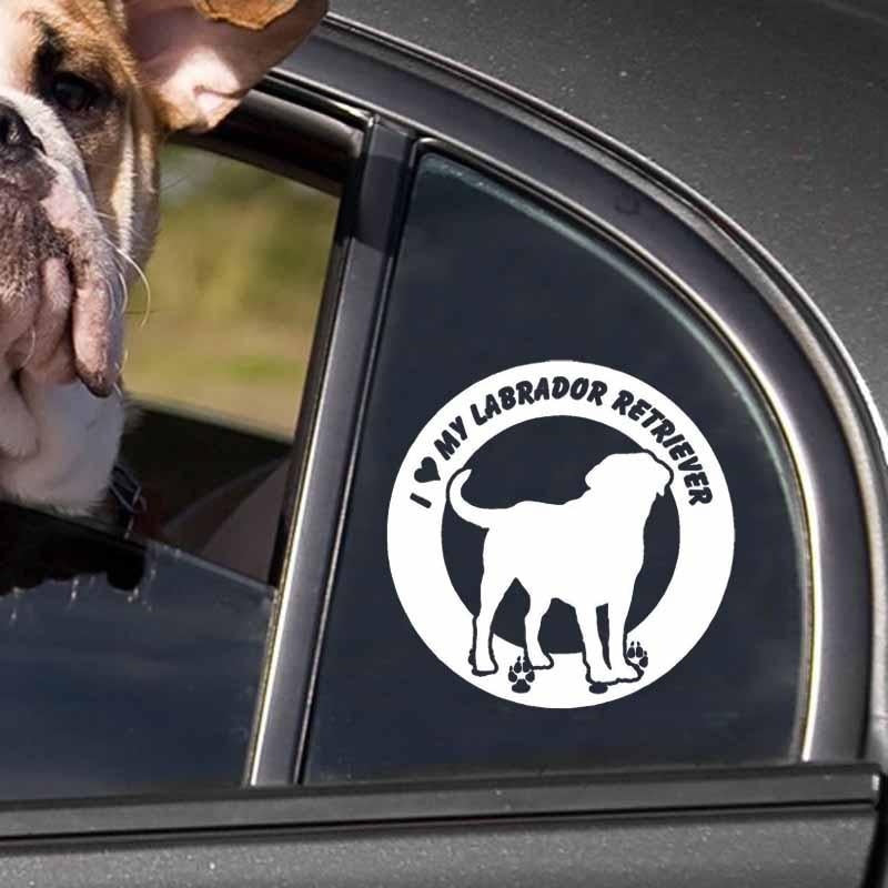 15CM*15CM I Love My Labrador Retriever Dog Vinyl Caration Car Sticker Black/Silver C2-3243