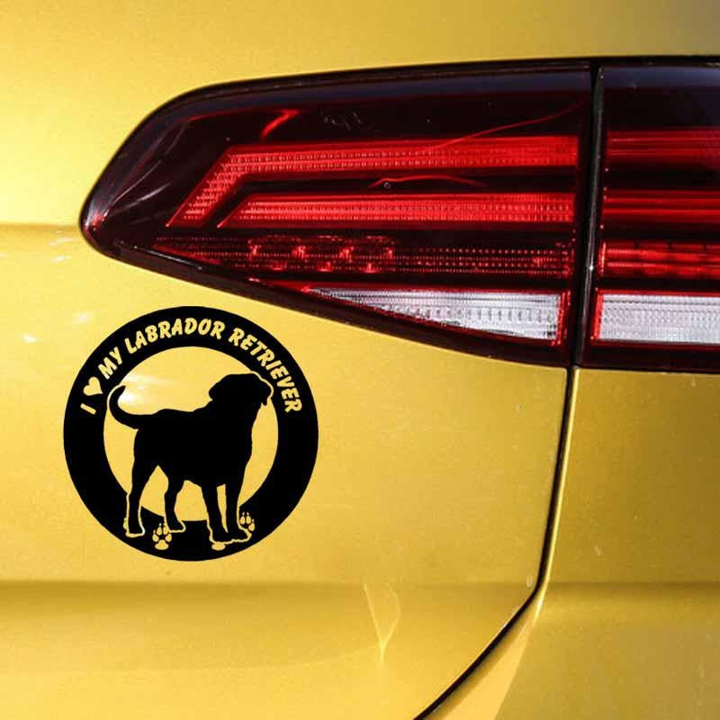 15CM*15CM I Love My Labrador Retriever Dog Vinyl Caration Car Sticker Black/Silver C2-3243