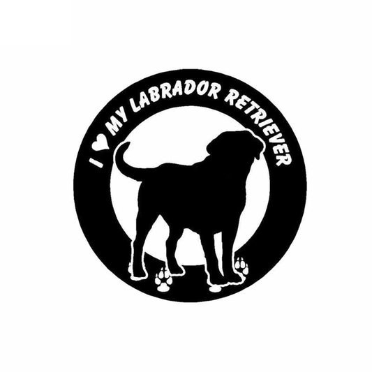 15CM*15CM I Love My Labrador Retriever Dog Vinyl Caration Car Sticker Black/Silver C2-3243