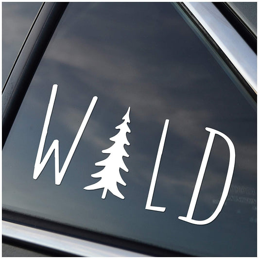 2018 NEW Wild Hiking Camping Adventure Vinyl Car Window Decal Sticker White