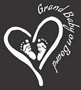 6 inch GRANDBABY ON BOARD car Vinyl cut window decal