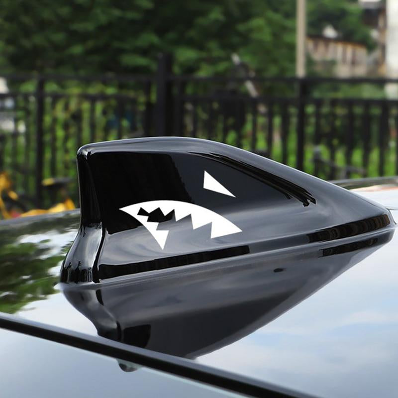 Shark Fin Antenna Car Sticker Shark Mouth Vinyl Decal