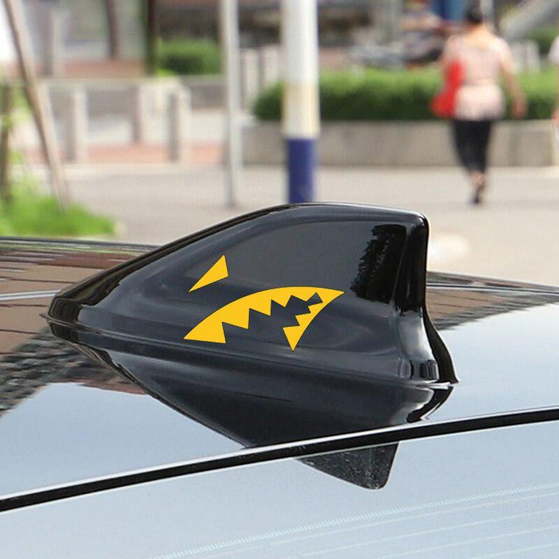 Shark Fin Antenna Car Sticker Shark Mouth Vinyl Decal