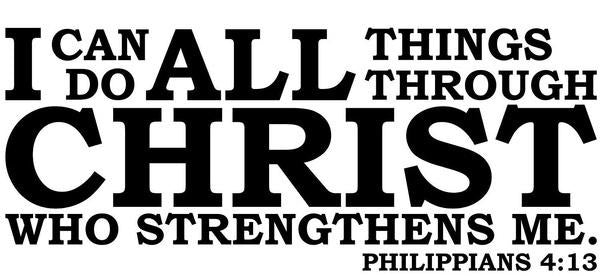 Wall Decal Quote Philippians 4:13 I Can Do All Things Through Christ Scripture Sticker Wall Quote Bible Scripture Sticker Vinyl Lettering Spiritual Removable Decal For Home Decoration