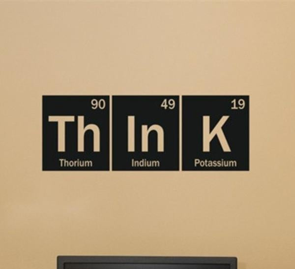 Think Science Periodic Table Elements Vinyl Wall Art Decal Living Room Home Schools Offices Vinyl Carving Wall Decal Sticker for Home Window Decoration
