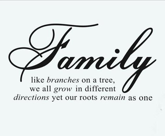 Family Like Branches On a Tree ... Warmly Family Saying Quotes Living Room Vinyl Carving Wall Decal Sticker for Home Window Decoration