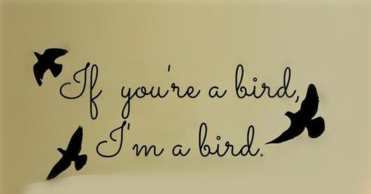 If You're a Bird, I'm a Bird.. Cute Bedroom Decorative Carving Vinyl Wall Decal Sticker Art for Home Decoration