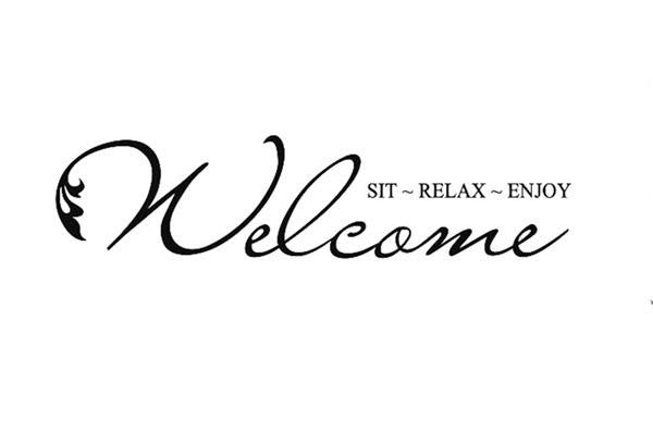 Welcome Sit Relax Enjoy Removable Vinyl Romantic Family Quotes Living Room Wall Decal Sticker For Home Door Window Decoration
