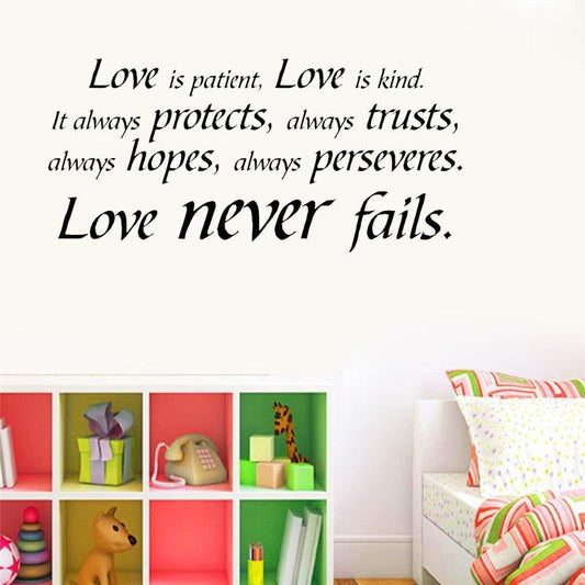New Hot 55.8CM*26CM Love Wall Decal Sticker Word Quote Scripture Art Decor PVC  Wall Sticker W1-017