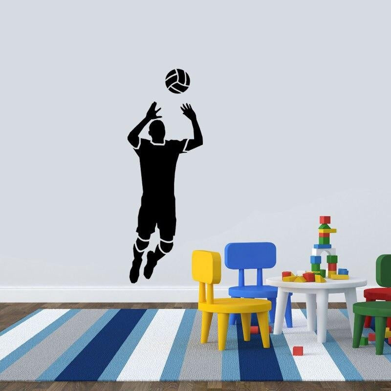 2020 NEW 22.3CM*63CM  Wall Sticker Volleyball Player Girl Beach Decor Sitting Room The Bedroom PVC Personalized W2-125