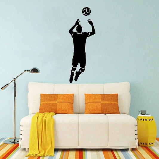 2020 NEW 22.3CM*63CM  Wall Sticker Volleyball Player Girl Beach Decor Sitting Room The Bedroom PVC Personalized W2-125