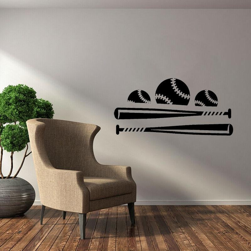 New Hot 48CM*23.2CM Interesting Baseball Wall Sticker PVC Sitting Kitchen And Gym Creative Personalized W2-722
