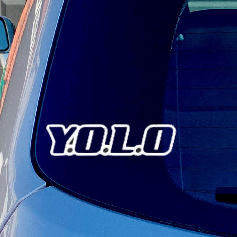 You only live once,(YOLO) Funny Vinyl Sticker Decal for Car Truck Window Bumper White