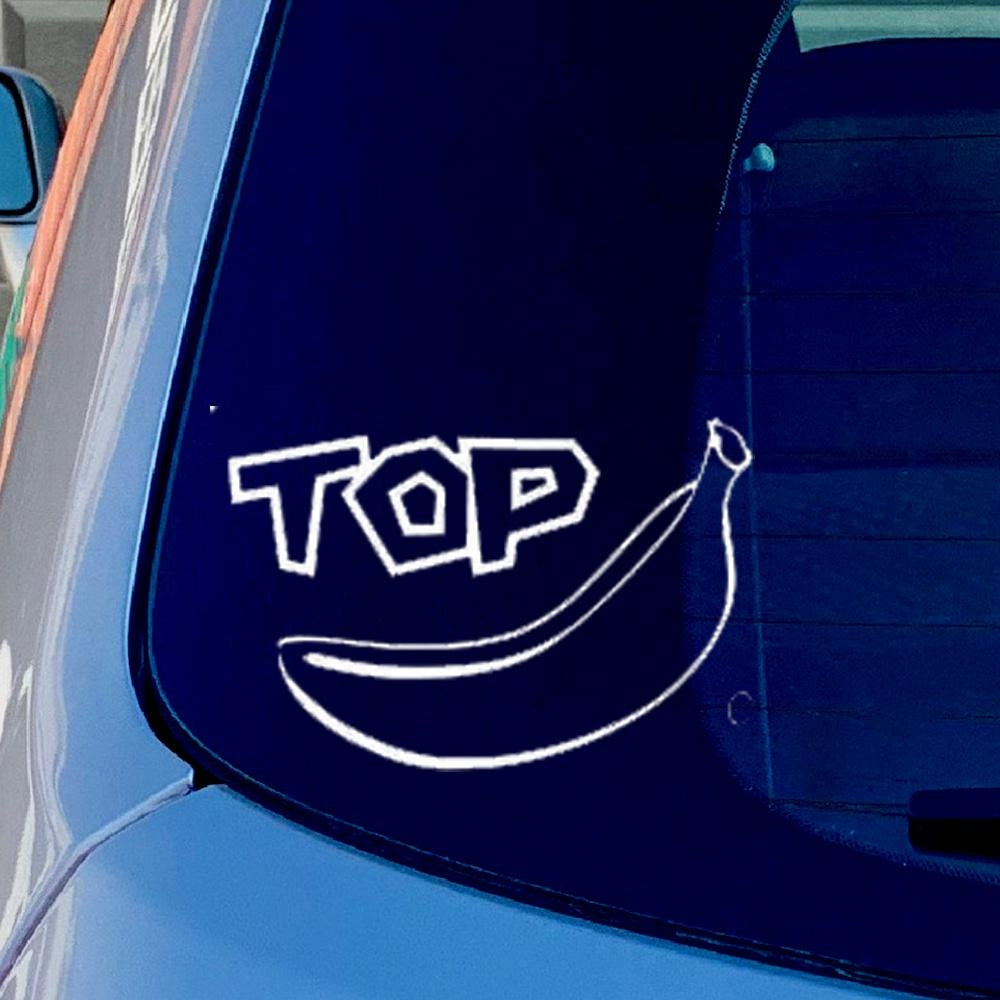 Top Banana Funny Vinyl Sticker Decal for Car Truck Window Bumper White