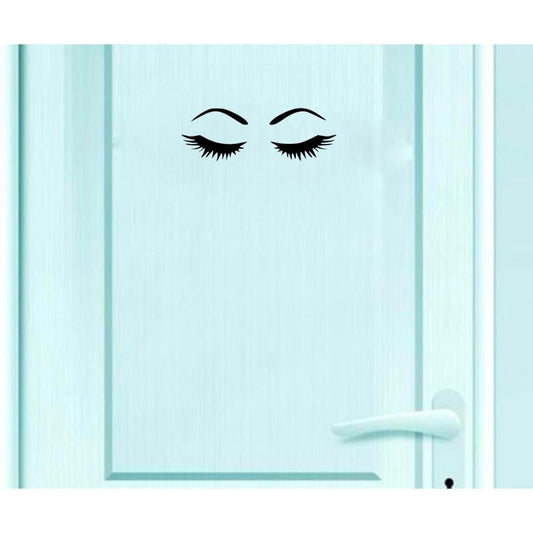 24*8.3CM Eyelashes Cute Fashion Wall Sticker Door Decoration Decal Black Accessories A40352