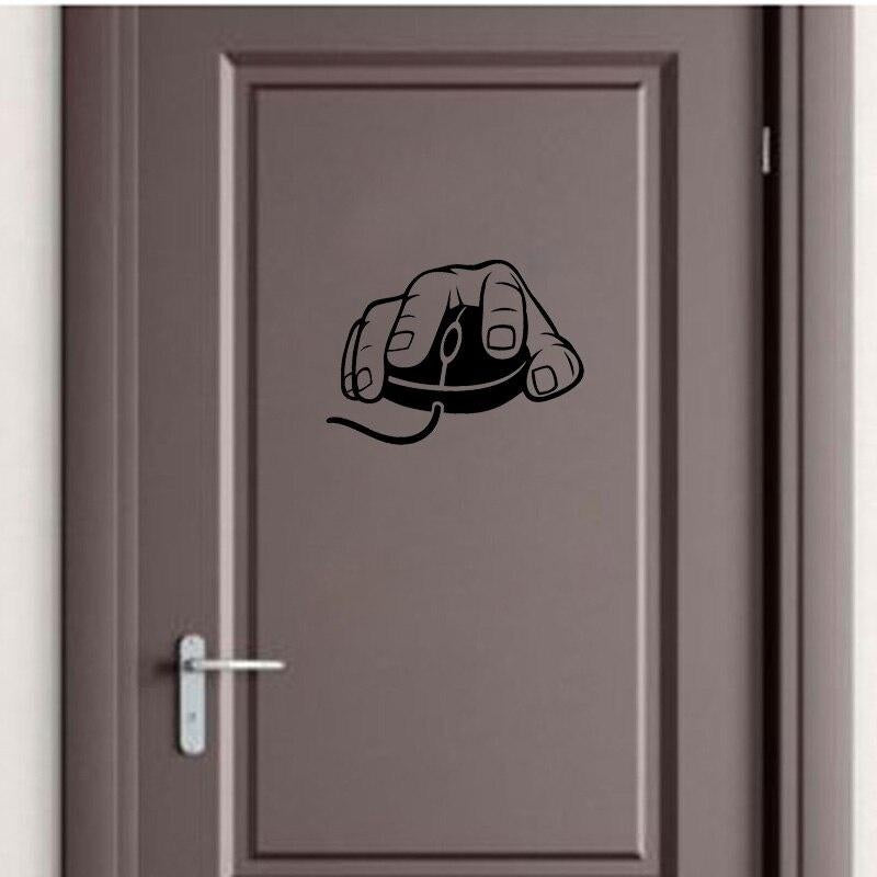 25*18CM Computer Mouse Gamer Bedroom Decor Wall Sticker Mural Door Decal D1-0101