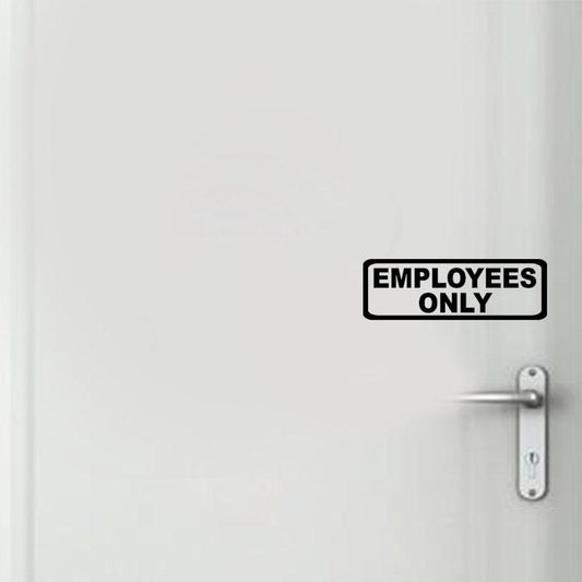 15.8*5.2CM Interesting Employees Only Door Decoration Decal Black Sticker A40197