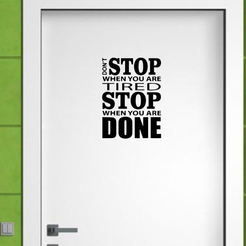 18.3*25CM DON'T STOP GYM Fitness Wall Sticker Classic Room Door Decor Decal D1-0307
