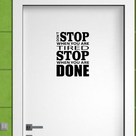 18.3*25CM DON'T STOP GYM Fitness Wall Sticker Classic Room Door Decor Decal D1-0307