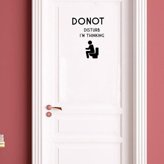 15.8*22CM Fun DO NOT DISTURB I 'M THINKING Decal WC Door Wall Sticker Black Decoration A40443