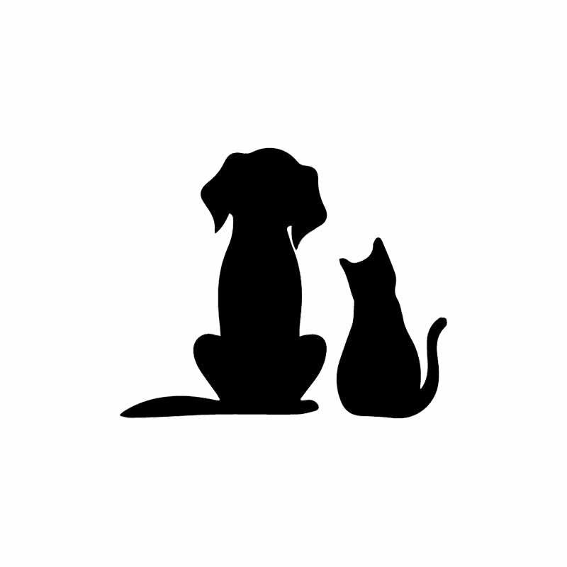23.8X19.6CM Wall Decal Cute Dog And Cat Toilet Sticker Living Bedroom Home Decoration